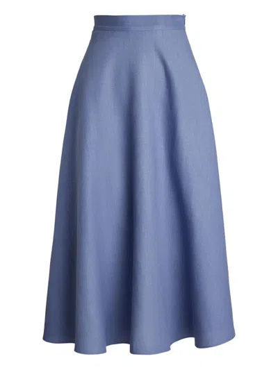 Ralph Lauren Linen Skirt In 蓝色
