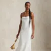 Ralph Lauren Linen Sleeveless A-line Dress In White
