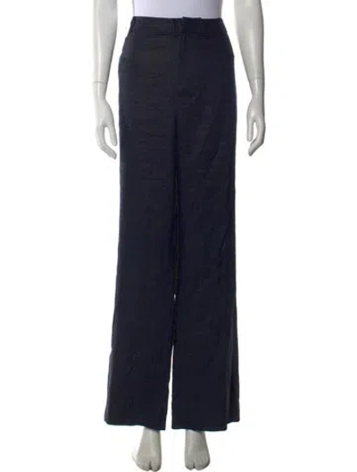 Pre-owned Ralph Lauren Linen Straight Leg Pants In Blue