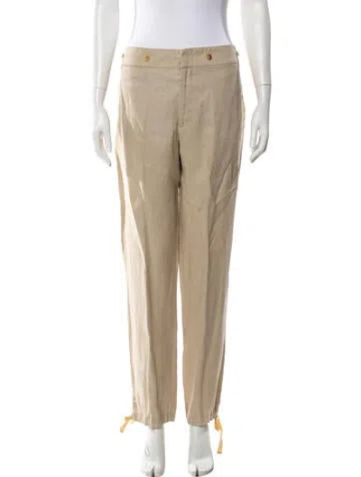 Pre-owned Ralph Lauren Linen Straight Leg Pants In Brown