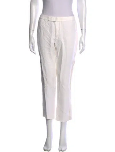 Pre-owned Ralph Lauren Linen Straight Leg Pants In Neutrals
