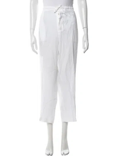 Pre-owned Ralph Lauren Linen Straight Leg Pants In White