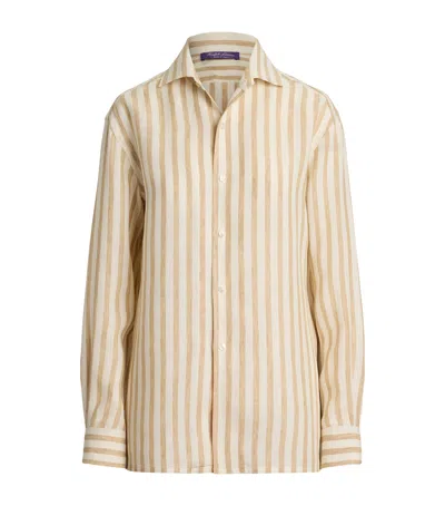 Ralph Lauren Linen Stripe Shirt In Neutral