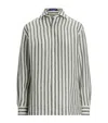 Ralph Lauren Linen Striped Capri Shirt In Green