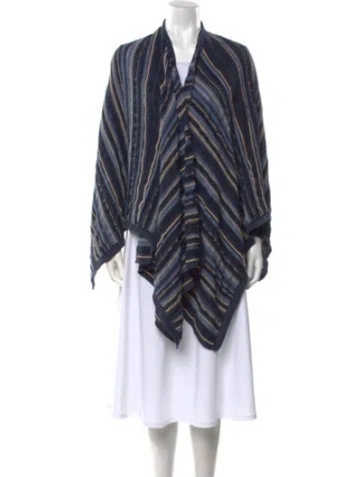 Pre-owned Ralph Lauren Linen Striped Sweater In Blue