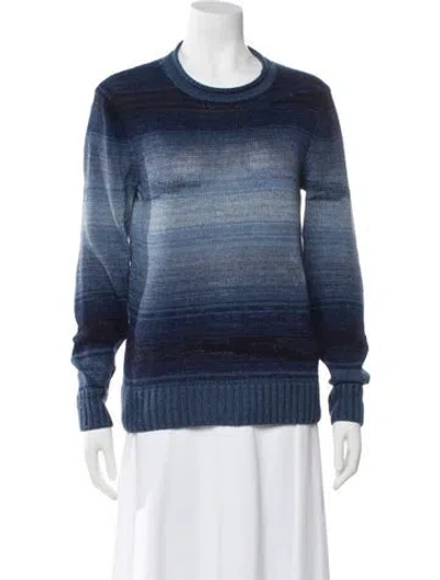 Pre-owned Ralph Lauren Linen Striped Sweater In Blue