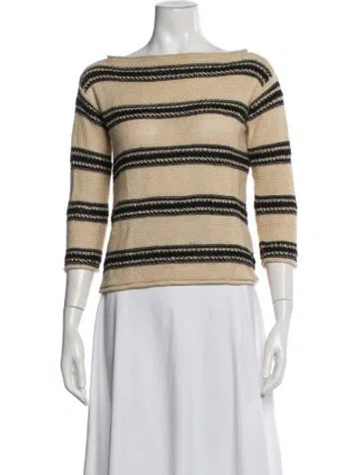 Pre-owned Ralph Lauren Linen Striped Sweater In Neutral