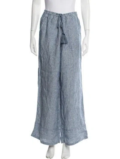 Pre-owned Ralph Lauren Linen Striped Sweatpants In Blue