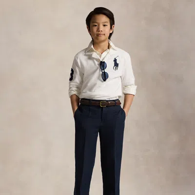 Ralph Lauren Kids' Linen Suit Trouser In Dark Navy In Blue