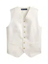 Ralph Lauren Sleeveless Button-front Vest In White