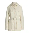 Ralph Lauren Sydney Belted Linen-canvas Jacket In Neutral