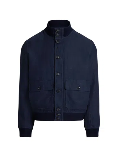 Ralph Lauren Linen Topcoat In Blue