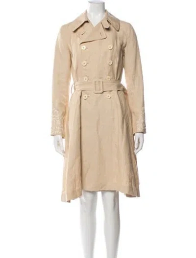 Pre-owned Ralph Lauren Linen Trench Coat In Brown/neutrals
