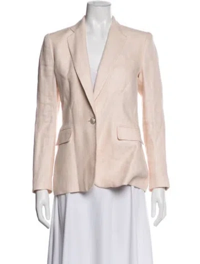 Pre-owned Ralph Lauren Linen Tweed Pattern Blazer In Pink
