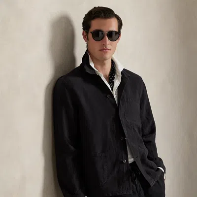 Ralph Lauren Linen Utility Jacket In Black