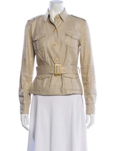 Pre-owned Ralph Lauren Linen Utility Jacket In Neutral