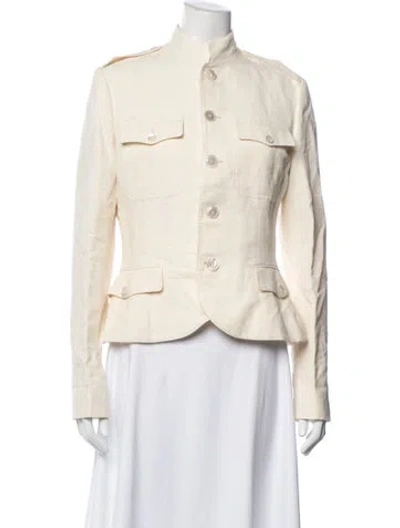 Pre-owned Ralph Lauren Linen Utility Jacket In Neutral