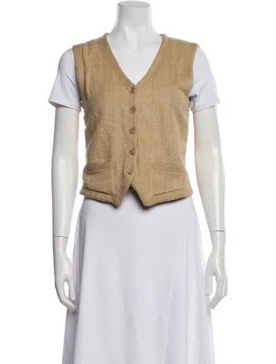 Pre-owned Ralph Lauren Linen Vest In Neutral
