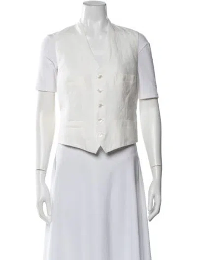 Pre-owned Ralph Lauren Linen Vest In Neutrals