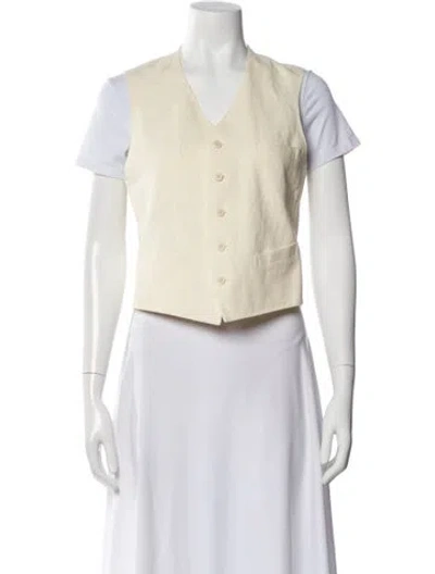 Pre-owned Ralph Lauren Linen Vest In White