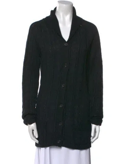 Pre-owned Ralph Lauren Linen V-neck Sweater In Black