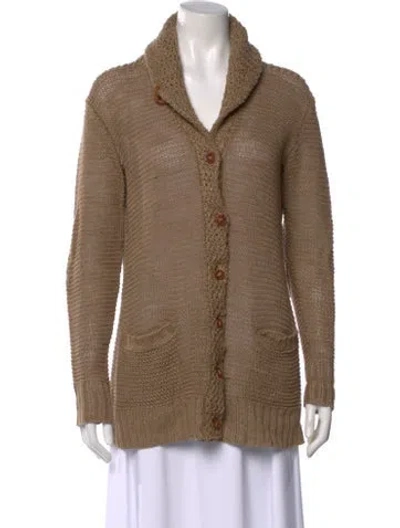 Pre-owned Ralph Lauren Linen V-neck Sweater In Brown