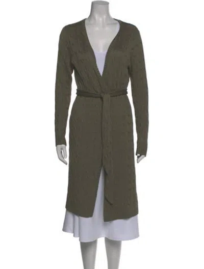 Pre-owned Ralph Lauren Linen V-neck Sweater In Green