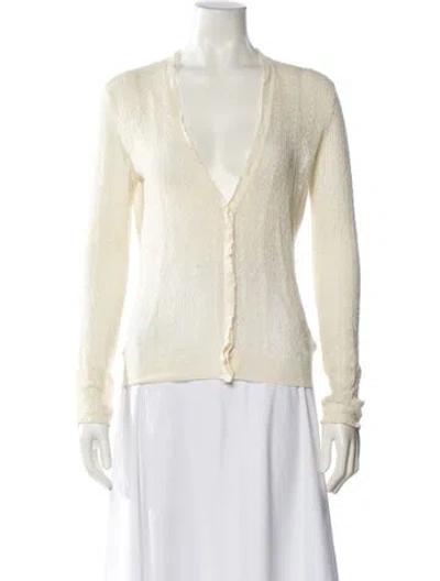 Pre-owned Ralph Lauren Linen V-neck Sweater In Neutral