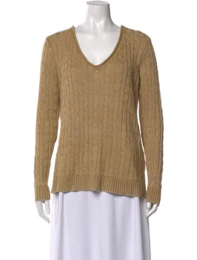 Pre-owned Ralph Lauren Linen V-neck Sweater In Neutral