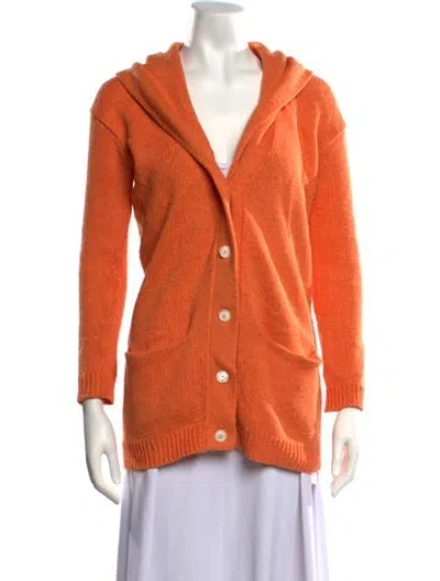 Pre-owned Ralph Lauren Linen V-neck Sweater In Orange