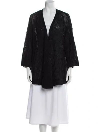 Pre-owned Ralph Lauren Linen V-neck Sweater W/ Tags In Black