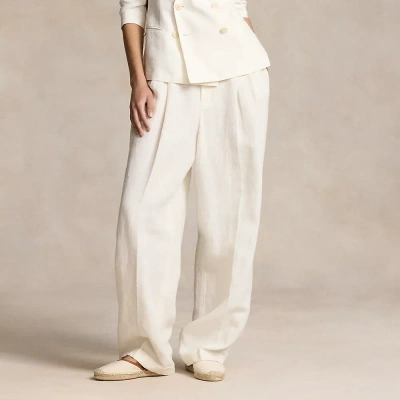 Ralph Lauren Linen Wide-leg Pant In Nevis