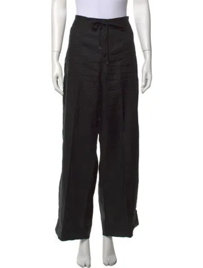 Pre-owned Ralph Lauren Linen Wide Leg Pants In Gray