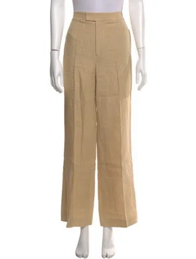 Pre-owned Ralph Lauren Linen Wide Leg Pants In Neutral