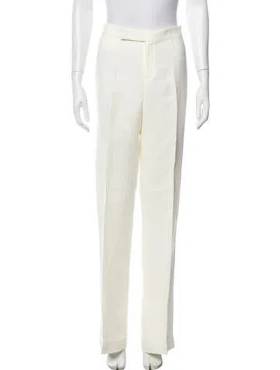 Pre-owned Ralph Lauren Linen Wide Leg Pants In Neutral