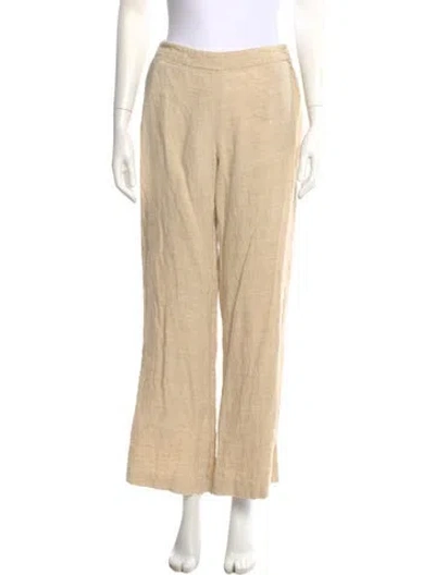 Pre-owned Ralph Lauren Linen Wide Leg Pants In Neutral