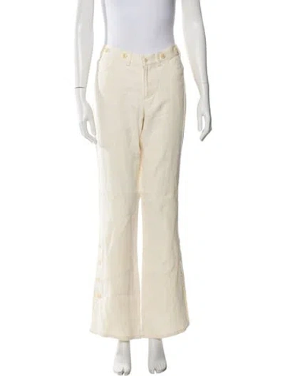 Pre-owned Ralph Lauren Linen Wide Leg Pants In Neutral