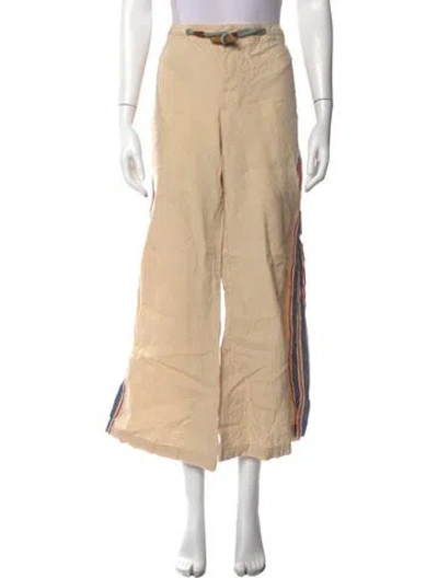Pre-owned Ralph Lauren Linen Wide Leg Pants In Neutral