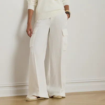Ralph Lauren Linen Wide-leg Cargo Pant In White