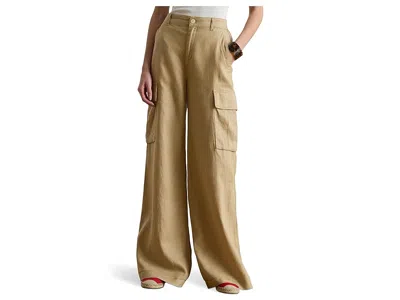 Ralph Lauren Linen Wide-leg Cargo Pants In Brown