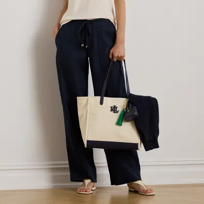 Ralph Lauren Linen Wide-leg Pant In Lauren Navy In Black