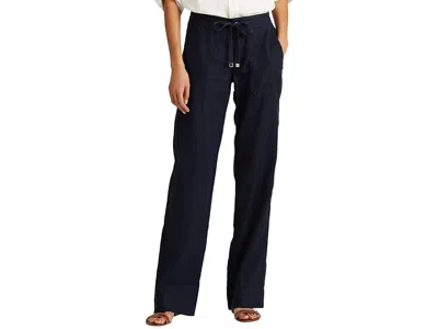 Ralph Lauren Linen Wide-leg Pants In Blue
