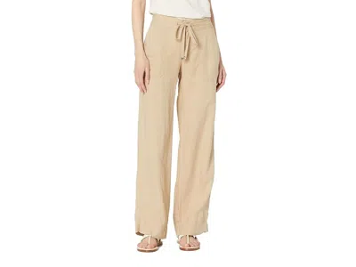 Ralph Lauren Linen Wide-leg Pants Women's Clothing Birch Tan: 8 32 In Brown