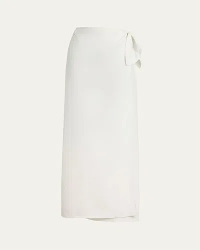 Ralph Lauren Linen Wrap Maxi Skirt In Neutral