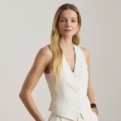 Ralph Lauren Linen-blend Twill Vest In White
