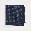 Ralph Lauren Purple Label Linked Diamond Deco Print Silk Pocket Square In Blue