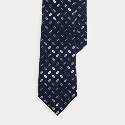 Ralph Lauren Linked-diamonds Silk Tie In Blue