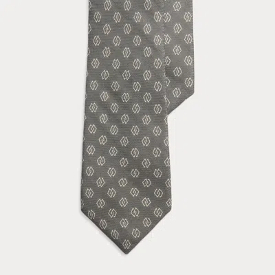 Ralph Lauren Linked-diamonds Cashmere-silk Tie In Grey In Gray