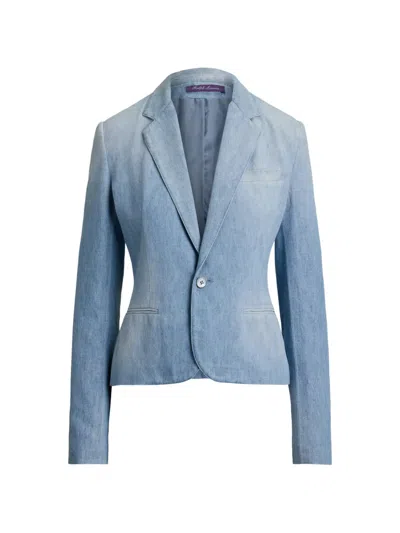 Ralph Lauren Cotton Denim Single-breasted Jacket In Blue