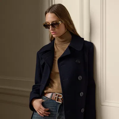 Ralph Lauren Logan Double-faced Wool-cashmere Peacoat In Midnight In Blue